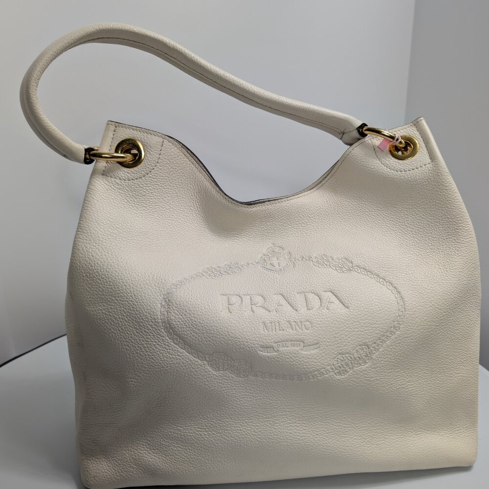 Prada Vitella Phenix Cream Hobo Bag - Picture 2 of 9